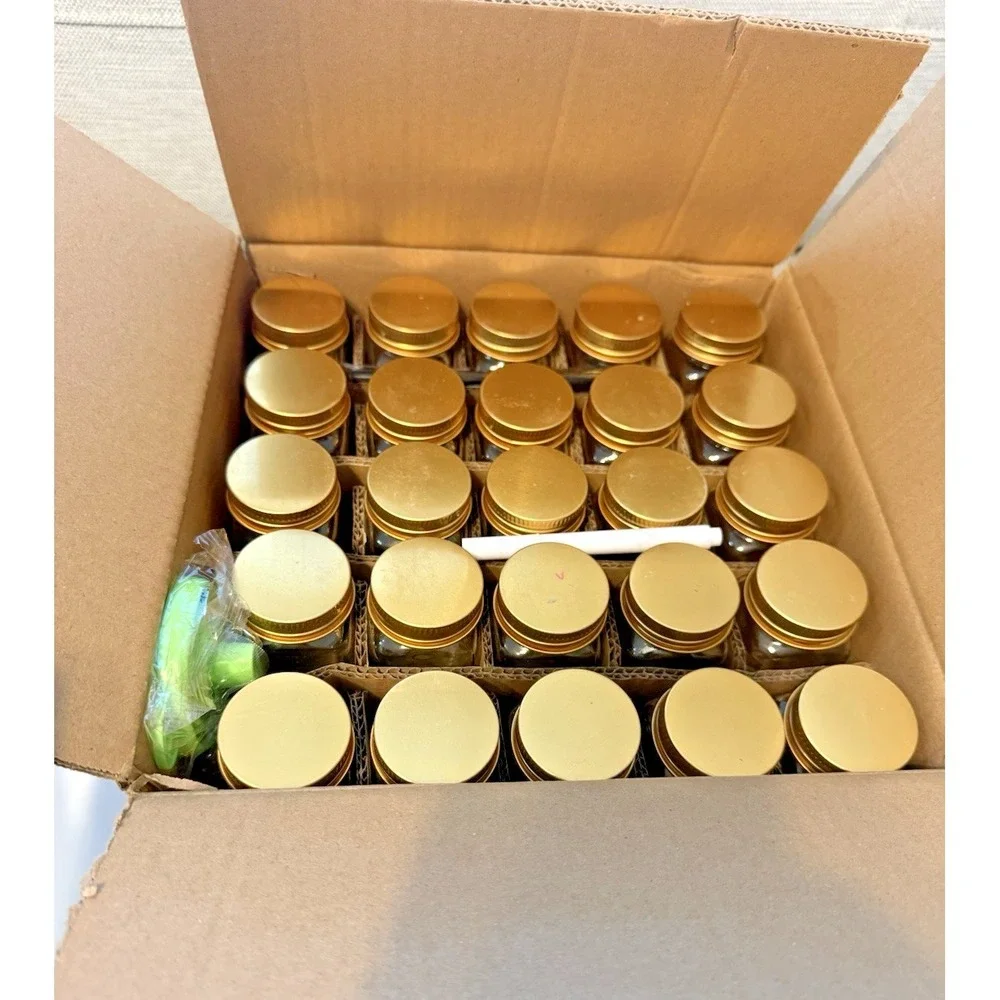 Set of 25 Glass Spice Jars Square 4